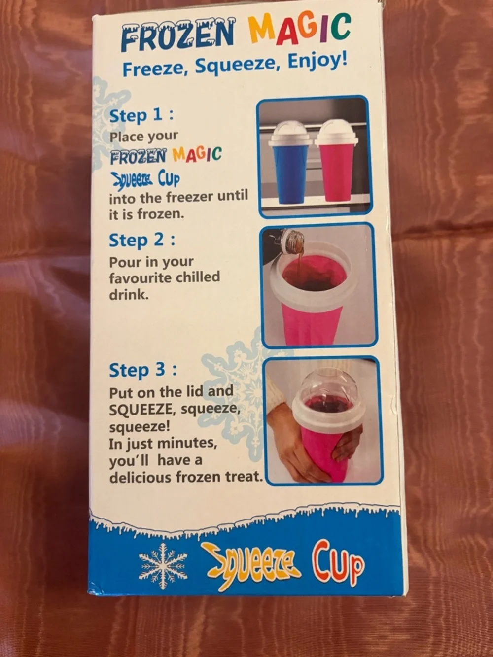 Relpom Kids Pink Slushy Maker Cup - Reusable Squeeze Cup NWT